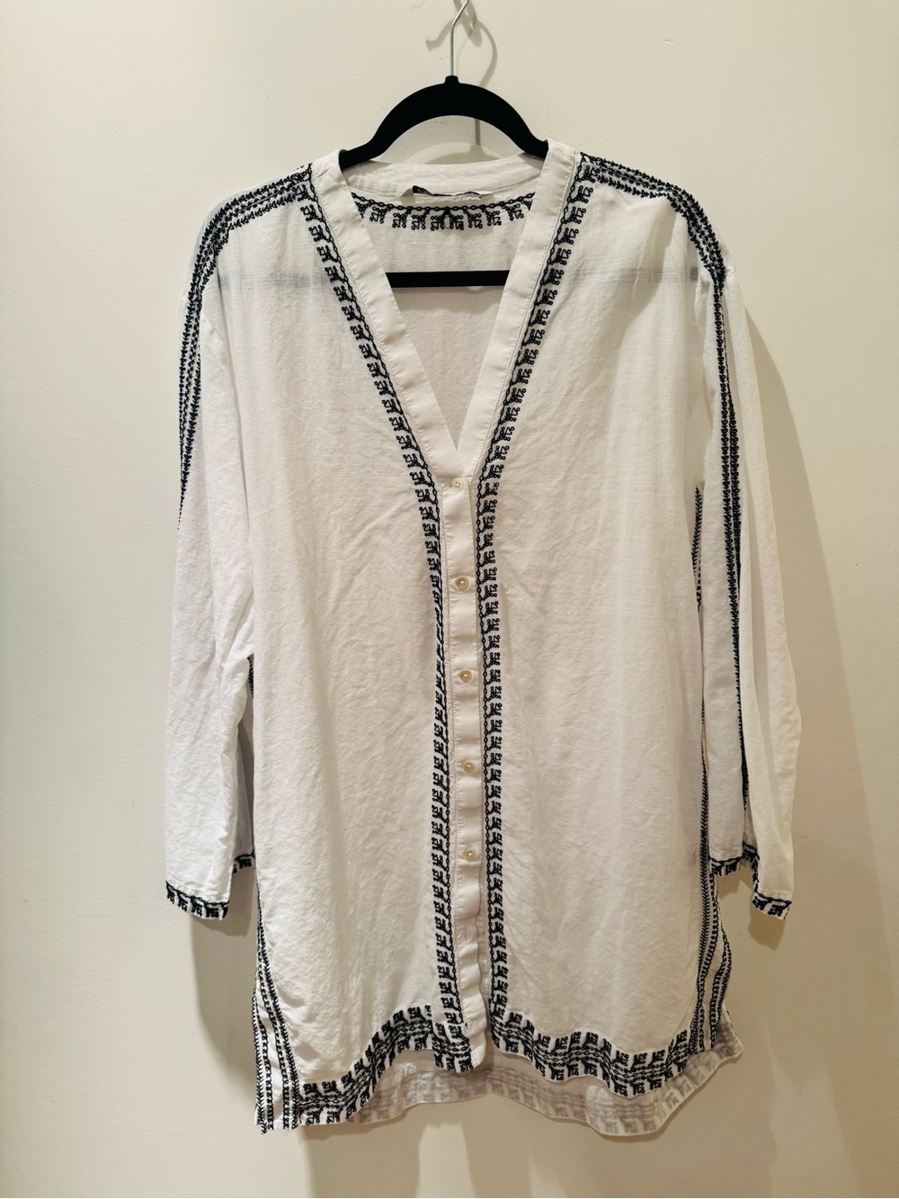 ZARA 100% Cotton tunic or beach cover. Size L.